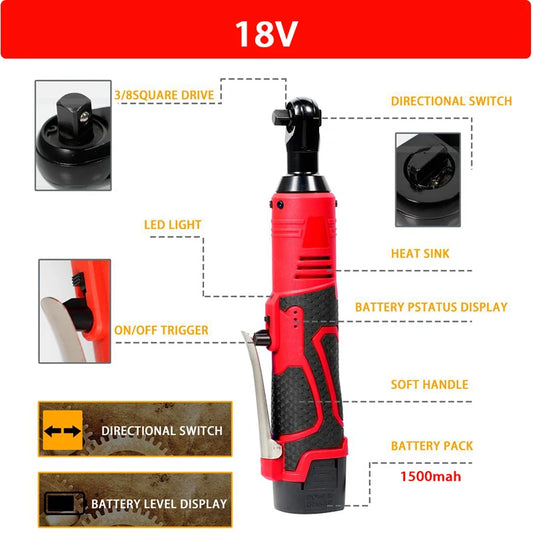 12V/18V Impact Wrench Cordless Rechargeable Electric Wrench 3/8 Inch